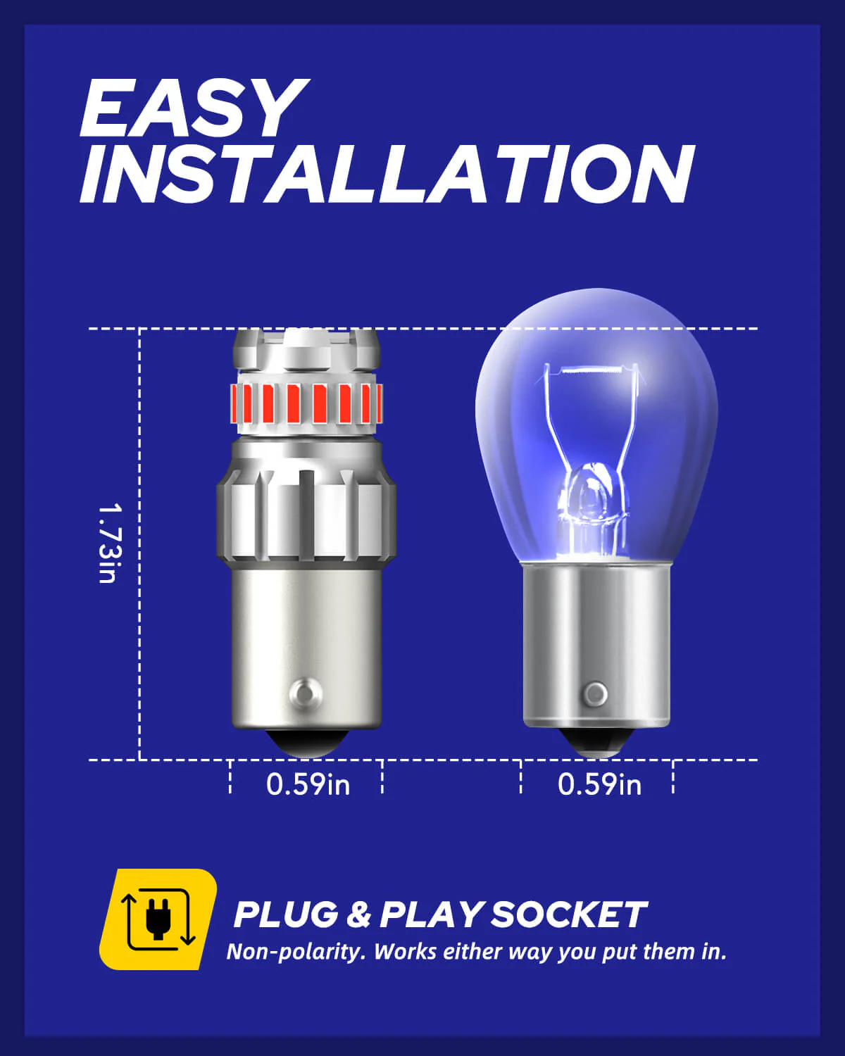 1156 LED Reverse Light Bulb 6500K Red 2PCS - Image 6