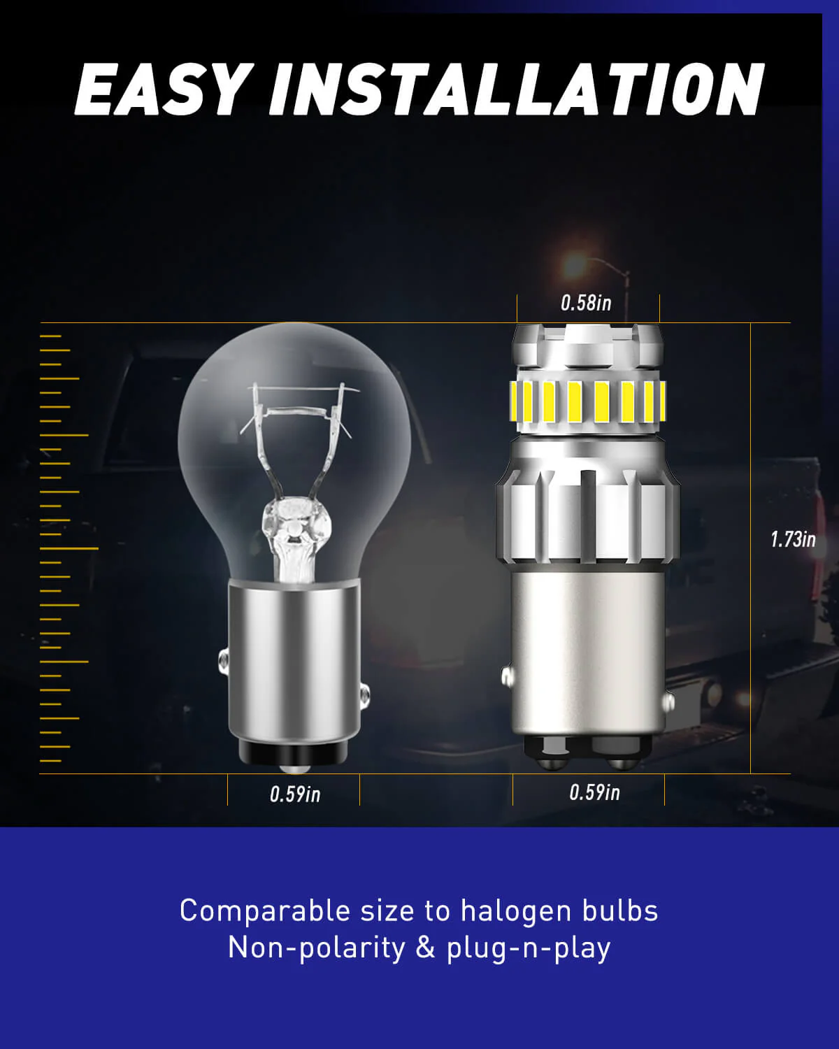 1157 LED Light Bulb for Back Up Reverse Lights, DRL, Parking Lights 6500K White 2 PCS - Image 7