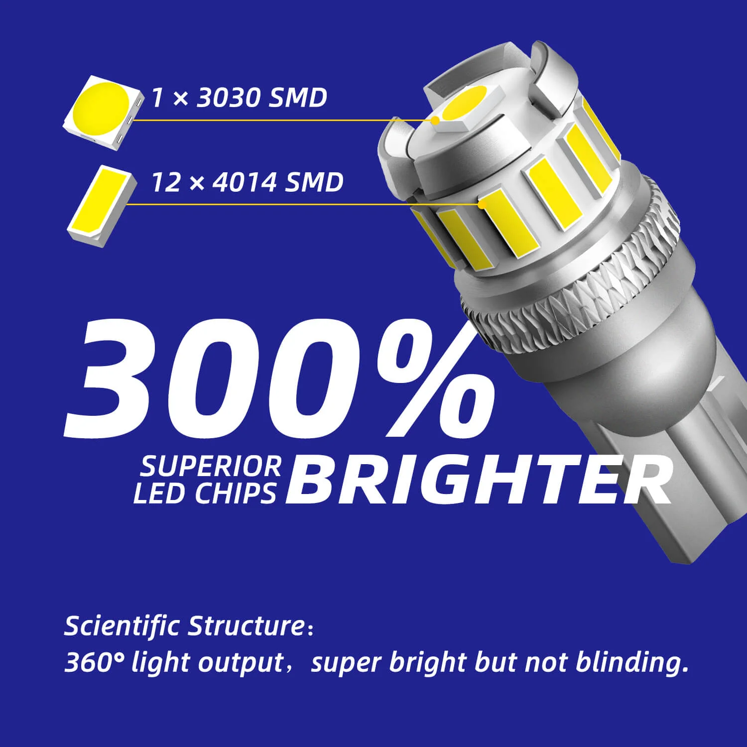 194 T10 168 2825 W5W LED 6500K White License Plate Light Bulb  2 PCS - Image 4