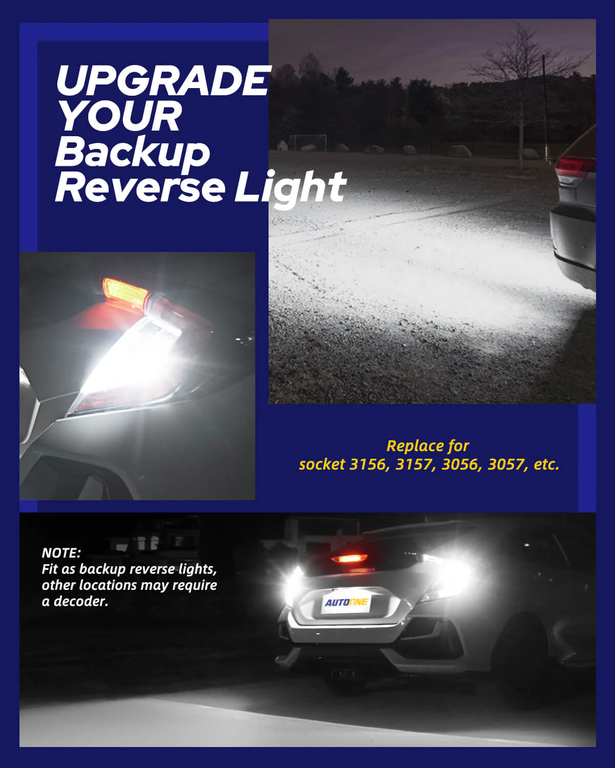 3157 3156 LED Reverse Light Bulb 6500K White 2 PCS - Image 8