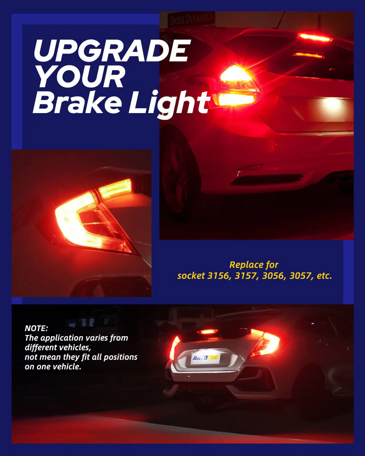 3157 LED Strobe Brake Super Bright Tail Light Bulbs 2800LM, 6500K Red 2 PCS - Image 5