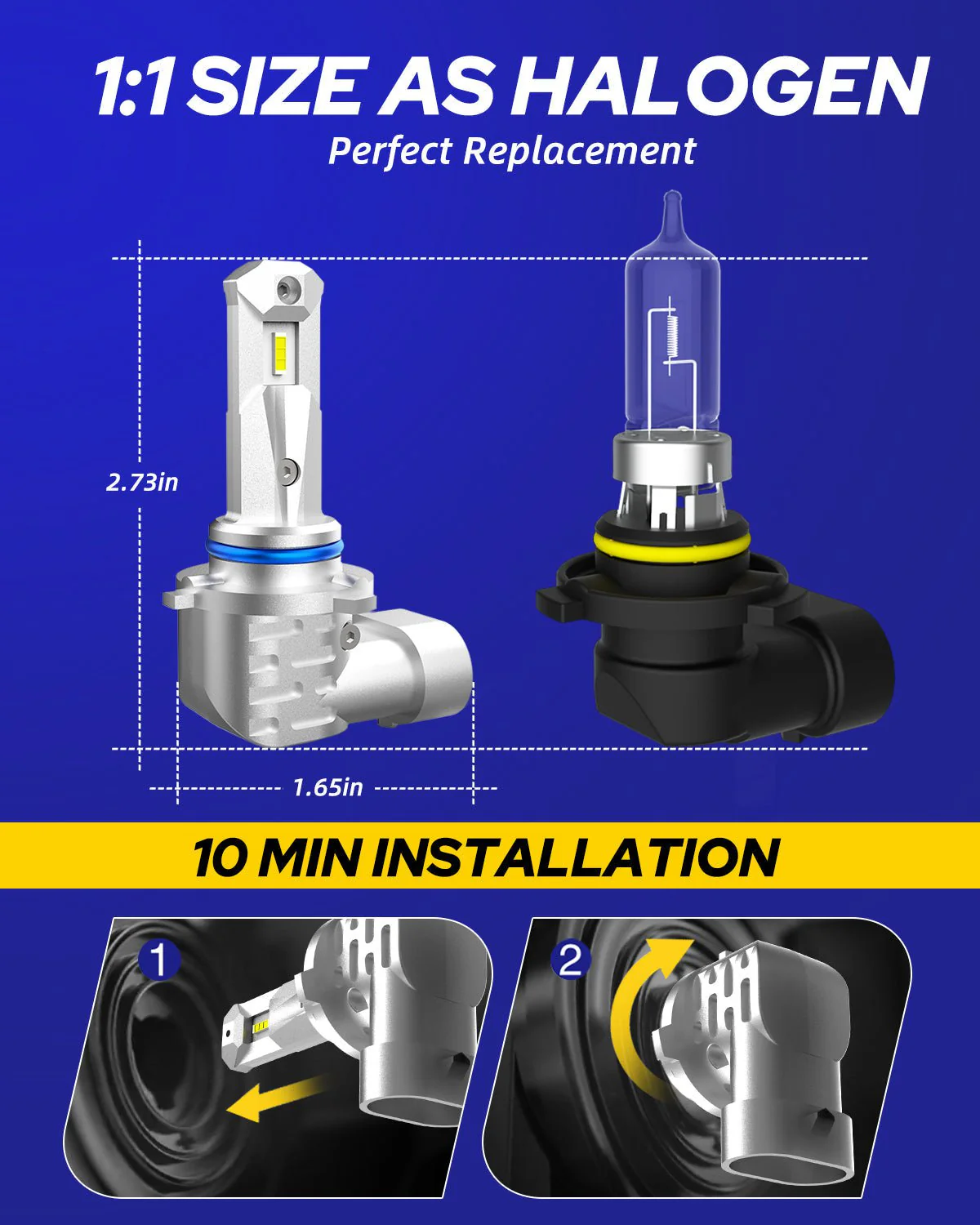 9005 9005+9006 LED Headlight Bulbs 16000LM 6500K White 4 PCS - Image 6