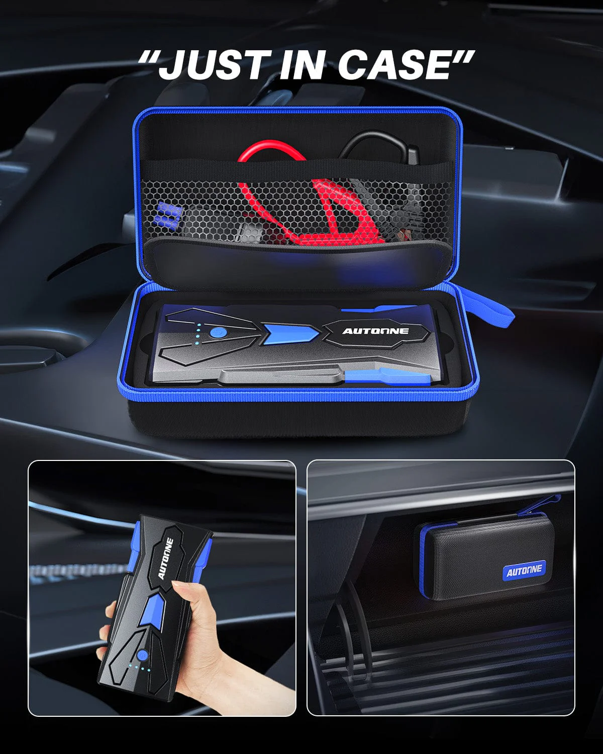 AUTOONE 6000A Car Battery Jump Starter Up to All Gas & 12L Diesel Engine, Car Battery Jumper Starter Portable 12V Jump Box with USB Output, Storage Case, LED Flashlight - Image 5