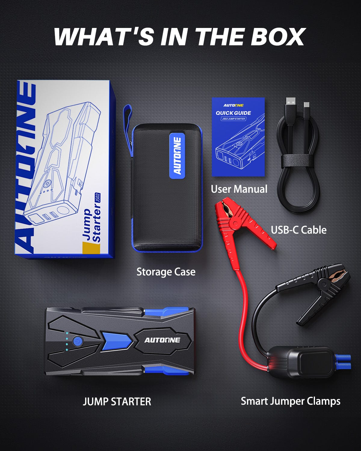AUTOONE 6000A Car Battery Jump Starter Up to All Gas & 12L Diesel Engine, Car Battery Jumper Starter Portable 12V Jump Box with USB Output, Storage Case, LED Flashlight - Image 7
