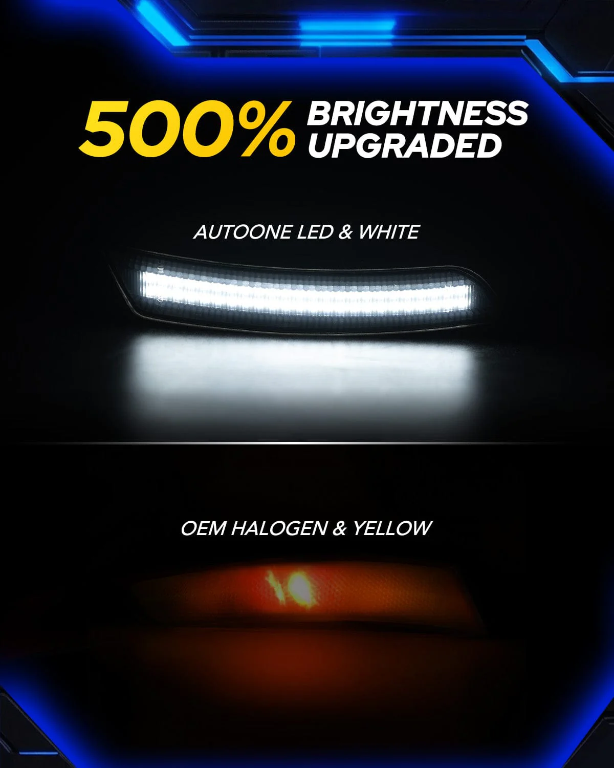 AUTOONE LED Side Marker Lights Compatible With Chevrolet Camaro 2016-2023, Front & Rear Fender Smoked Lens White Light Side Markers, 4PCS - Image 3