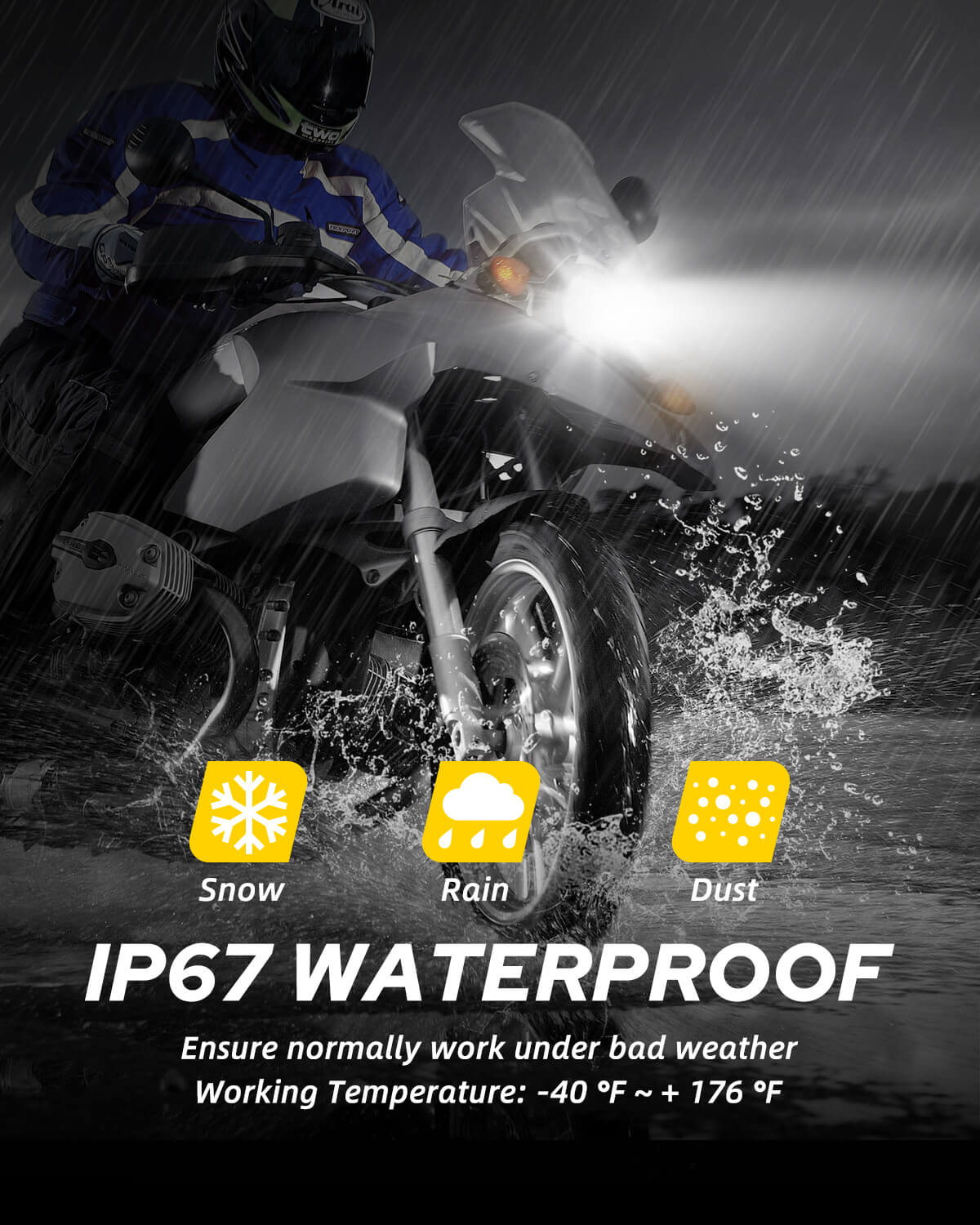 H4 9003 HB2 LED Headlight Bulb Motorcycle 6000K 14000LM White 1 PCS - Image 6